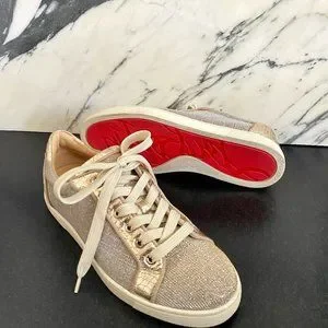 Christian Louboutin Beauty まとめ売り Christian Louboutin Gold Glitter N Prive Peep-Toe Slingback